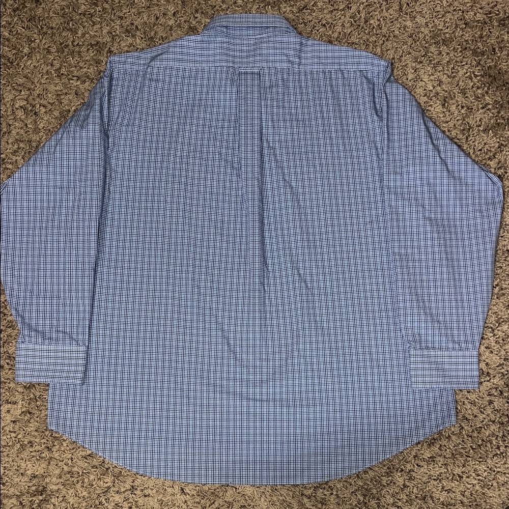 Izod Men's Navy Checkered Button-Down Shirt - Picture 5 of 5